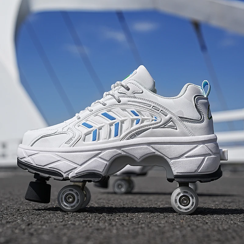 子供用ローラーブレード、4輪、ボタン式、格納式ブレーキ、安定 - Running Shoes のレビューと価格