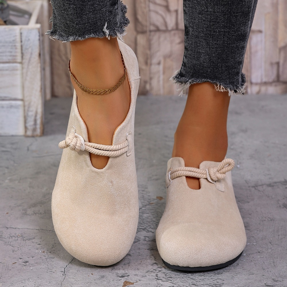 女性用、フラットなローファー、丸いつま先、結び紐のストラップ - Women'S Shoes のレビューと価格