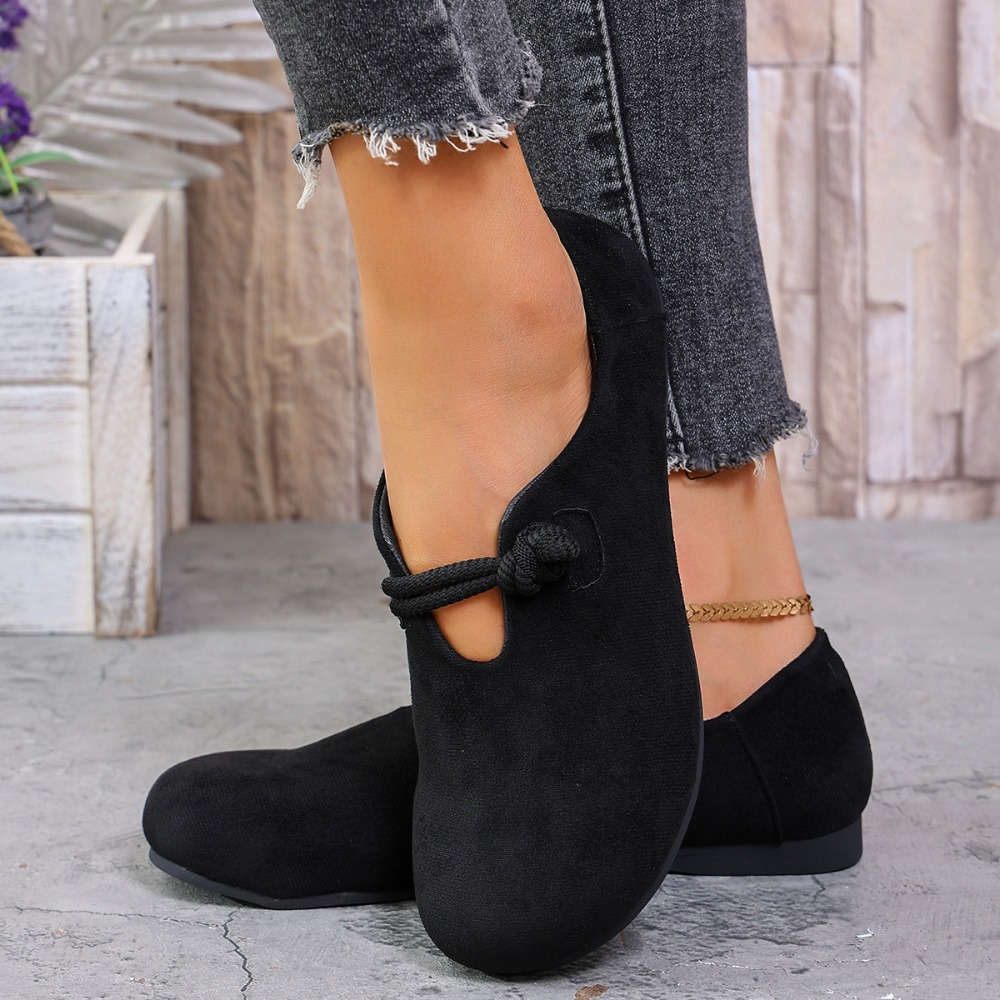 女性用、フラットなローファー、丸いつま先、結び紐のストラップ - Women'S Shoes のレビューと価格
