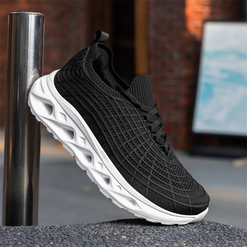 幅広のつま先部分を備えた、糖尿病患者向けのウォーキングシュー - Knit Fabric Lace Up Sneakers のレビューと価格